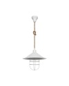 Lampada a sospensione metallo bianco e corda iuta Bulut ASZ0631