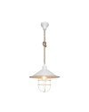 Lampada a sospensione metallo bianco e corda iuta Bulut ASZ0631
