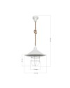 Lampada a sospensione metallo bianco e corda iuta Bulut ASZ0631