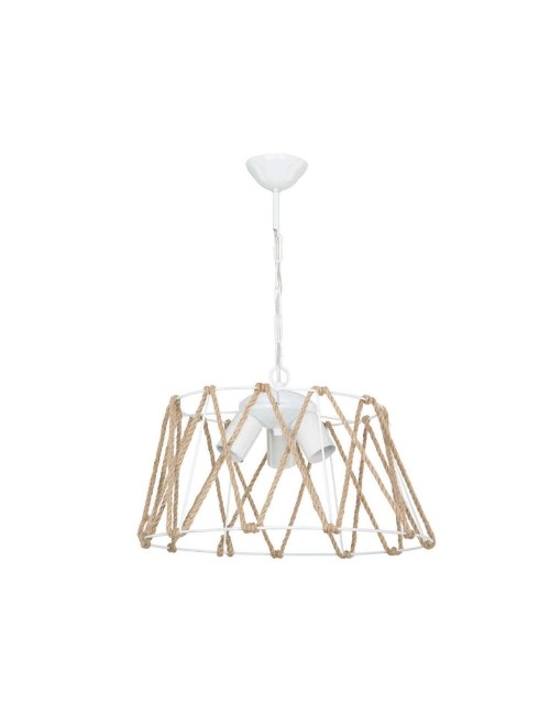 Lampada a Sospensione 3 luci metallo bianco e corda Evren prezzo