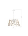 Lampada a sospensione 3 luci metallo e corda Evren ASZ1030 colore bianco