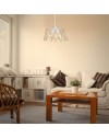 Lampada a sospensione 3 luci metallo e corda Evren ASZ1030 colore bianco