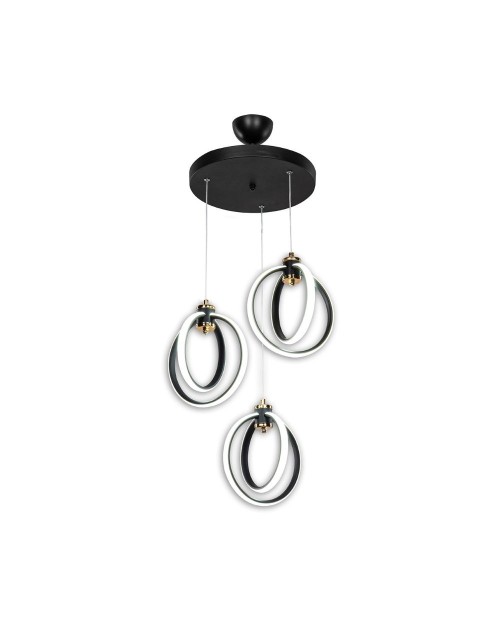 Lampada a sospensione tre punti luce cerchi LED Felicia ASZ1593