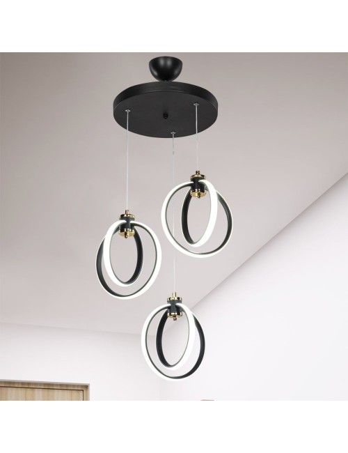 Lampada a Sospensione tre punti luce cerchi LED Felicia ASZ1593