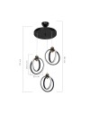 Lampada a sospensione tre punti luce cerchi LED Felicia ASZ1593