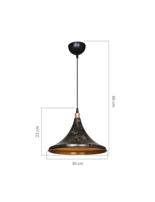 Lampada a Sospensione metallo nero e oro Kalyon prezzo