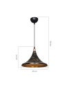 Lampada a sospensione metallo Kalyon ASZ1650 colore nero e oro