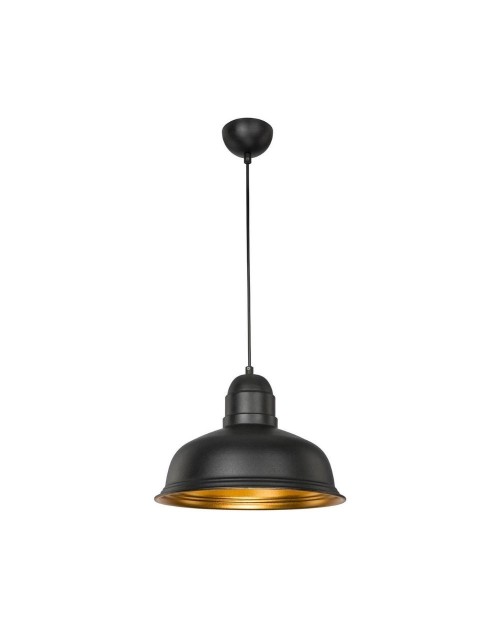 Lampada a sospensione metallo nero interno oro Kumbet MDL3053