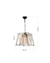 Lampada a sospensione in metallo nero e corda Likya ASZ0990