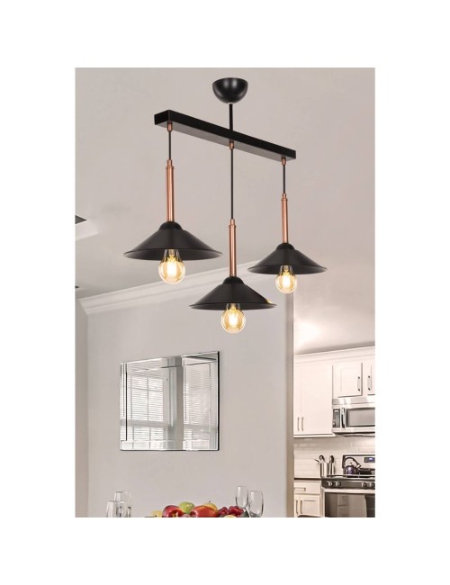 Lampada a Sospensione con paralumi metallo Mandarin MDL4221 nero