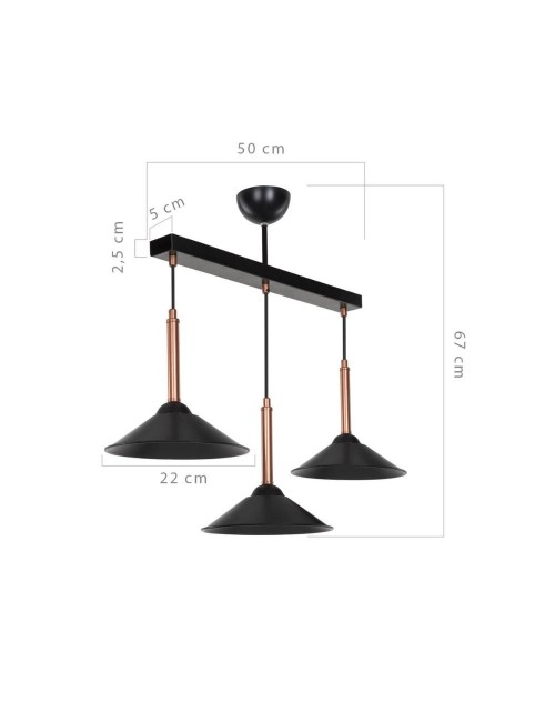 Lampada a Sospensione con paralumi metallo Mandarin MDL4221 nero