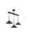 Lampada a sospensione con paralumi metallo Mandarin MDL4221 colore nero
