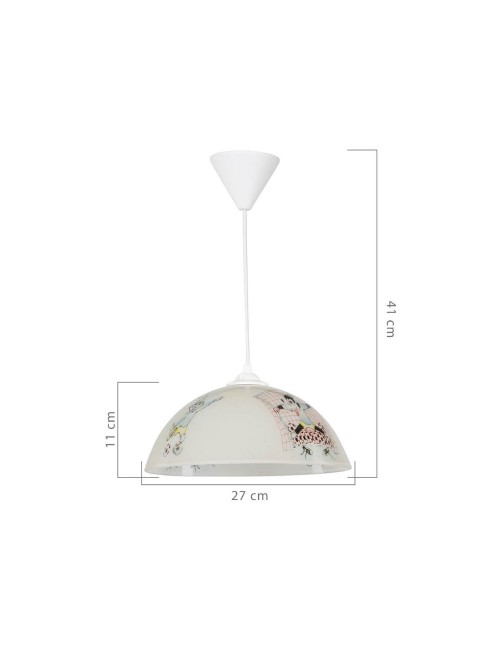 Lampada per Cameretta Vetro Bianco con Disegni Mufi Prezzo