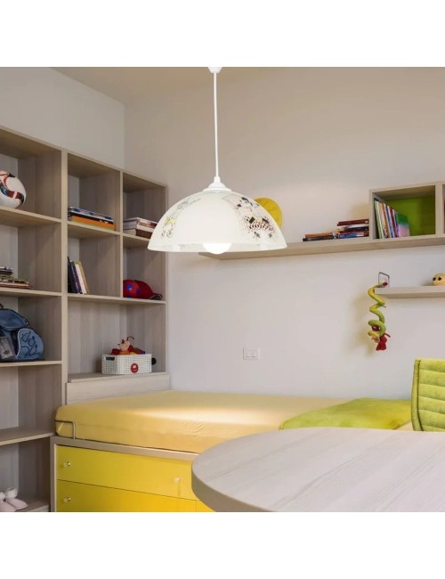 Lampada per Cameretta Vetro Bianco con Disegni Mufi Prezzo