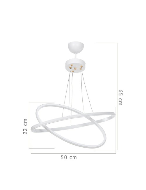 Lampada a Sospensione due anelli LED Muso MDL4438 colore bianco