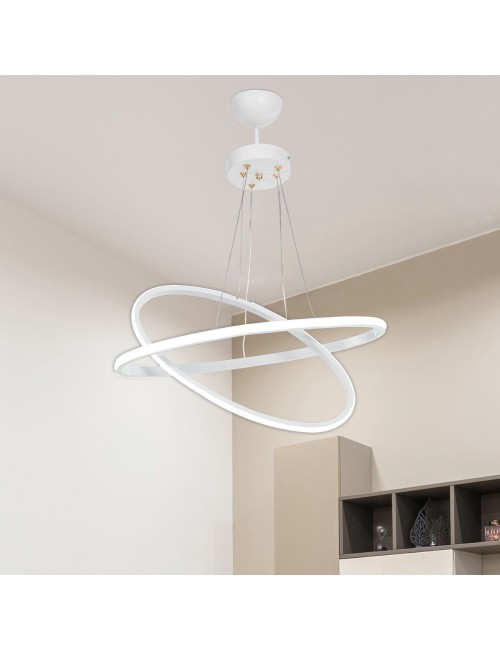 Lampada a Sospensione due anelli LED Muso MDL4438 colore bianco