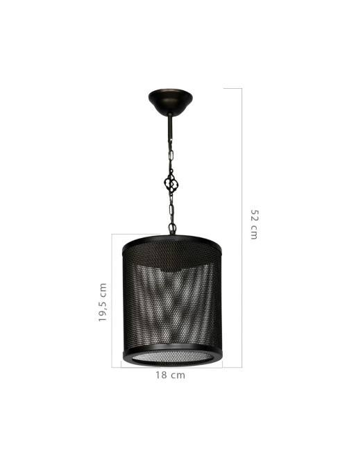 Lampada a Sospensione in Metallo Reticolato Nero Nadra Prezzo