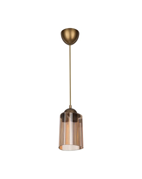 Lampada a sospensione con paralume triangolare in plastica ambra Optical MDL3749