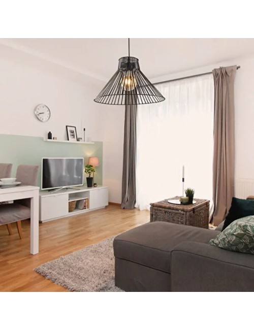 Lampada a Sospensione filo metallico nero Panama Prezzo
