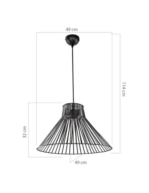 Lampada a Sospensione filo metallico nero Panama Prezzo