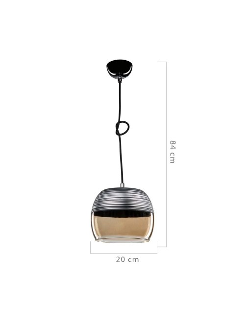 Lampada a Sospensione Diffusore Bicchiere Rovesciato Nero Punto Prezzo
