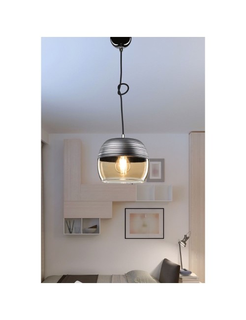 Lampada a Sospensione Diffusore Bicchiere Rovesciato Nero Punto Prezzo