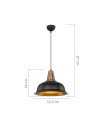 Lampada a sospensione metallo nero interno oro Rena ASZ1341
