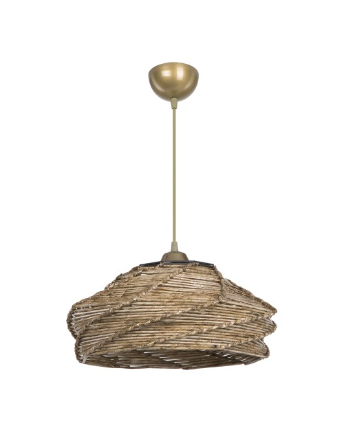 Lampada a sospensione in carta intrecciata stile rustico Risa MDL4940 colore marrone