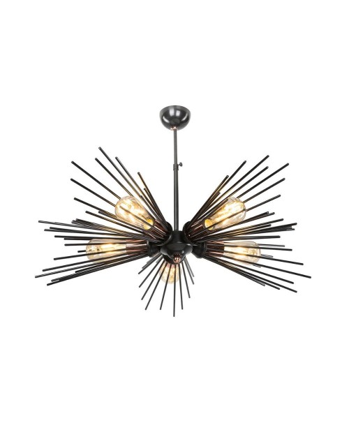 Lampada a sospensione a 5 luci metallo nero Salem MDL3806