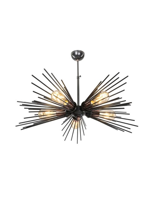 Lampada a Sospensione a 5 luci metallo nero Salem MDL3806