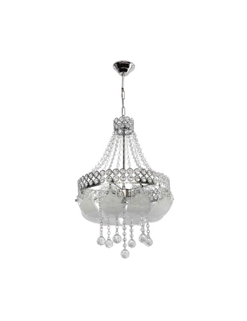 Lampada a Sospensione vetro decorato e pietre effetto cristallo Sare