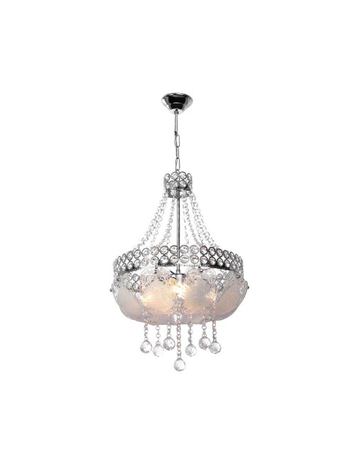 Lampada a Sospensione vetro decorato e pietre effetto cristallo Sare
