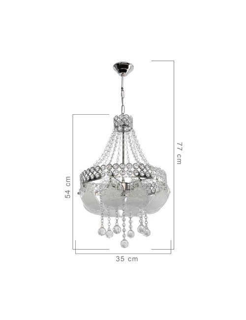 Lampada a Sospensione vetro decorato e pietre effetto cristallo Sare