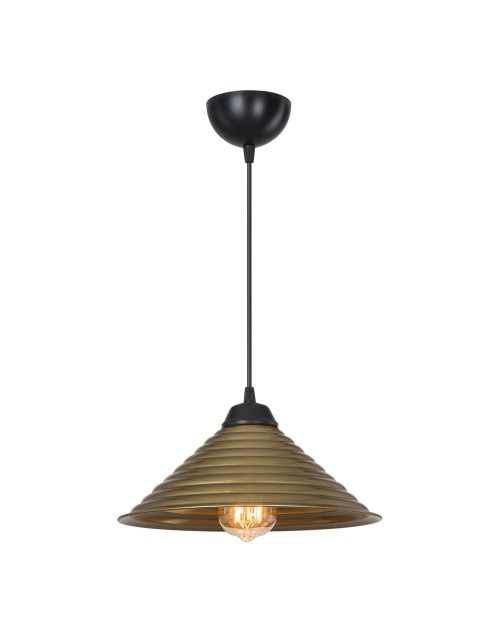 Lampada a sospensione con paralume in metallo bronzo Sava ASZ1619