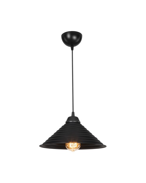 Lampada a sospensione con paralume in metallo nero Sava ASZ1617