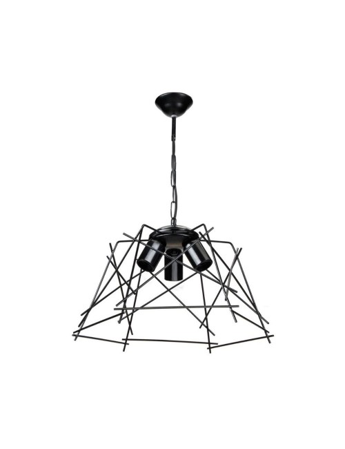 Lampada a Sospensione 3 Luci in Metallo Nero Asimmetrico Tena Prezzo