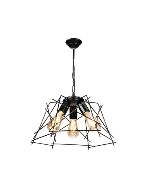 Lampada a Sospensione 3 Luci in Metallo Nero Asimmetrico Tena Prezzo