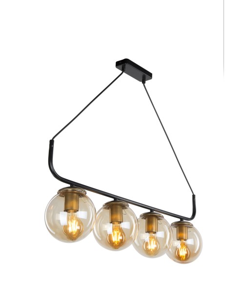 Lampada a sospensione stile minimal 4 punti luce Terena MDL4147 colore nero