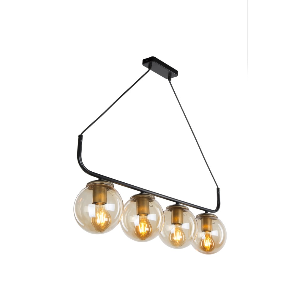 Lampada a sospensione stile minimal 4 punti luce Terena MDL4147 colore nero
