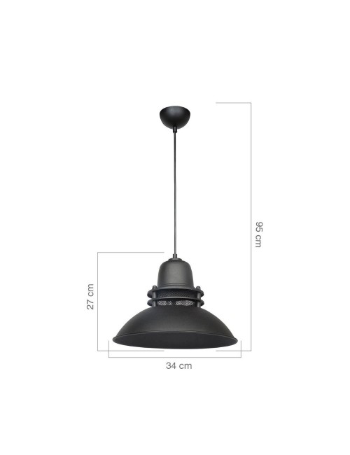 Lampada a Sospensione nera stile industriale Tibet prezzo