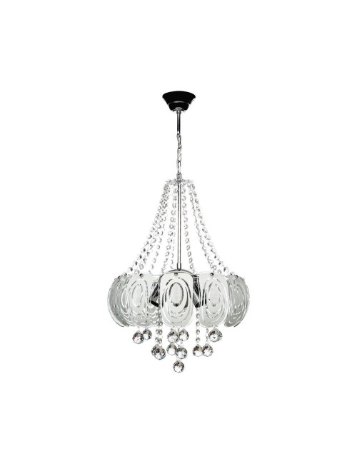Lampada a Sospensione vetro decorato e pietre effetto cristallo Yon