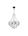 Lampada a sospensione vetro decorato e pietre effetto cristallo Yon MDL3973 colore argento
