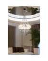Lampada a sospensione vetro decorato e pietre effetto cristallo Yon MDL3973 colore argento