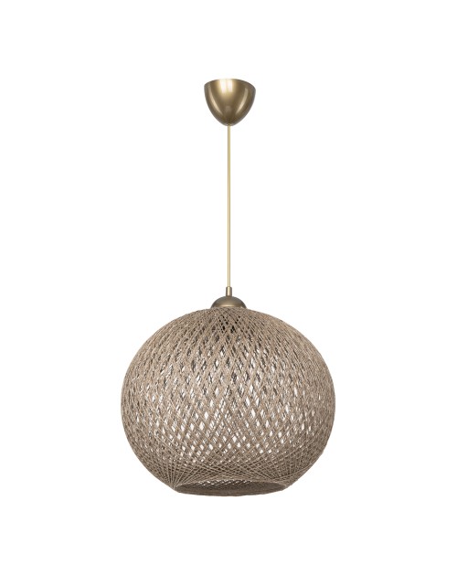 Lampada a sospensione con paralume in corda intrecciato beige Yumak MDL4746