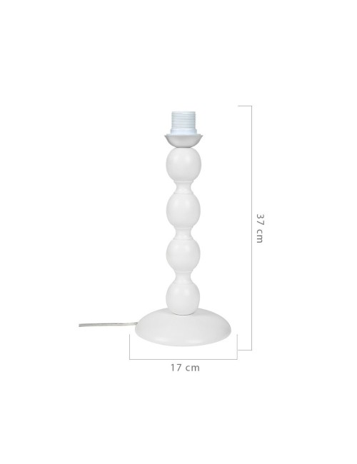 Lampada da Tavolo Base Bianca e Paralume Colore Turchese