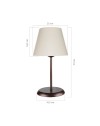 Lampada da tavolo in metallo e paralume Elva ASZ1050