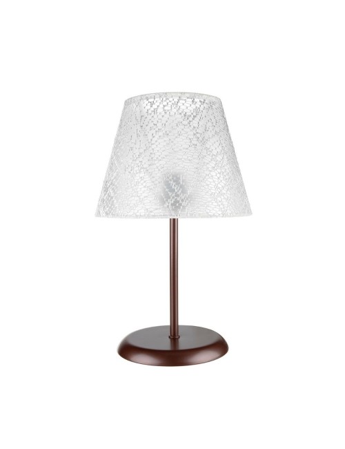 Lampada da Tavolo in Metallo e Paralume Tessuto Ricamo Elva Prezzo
