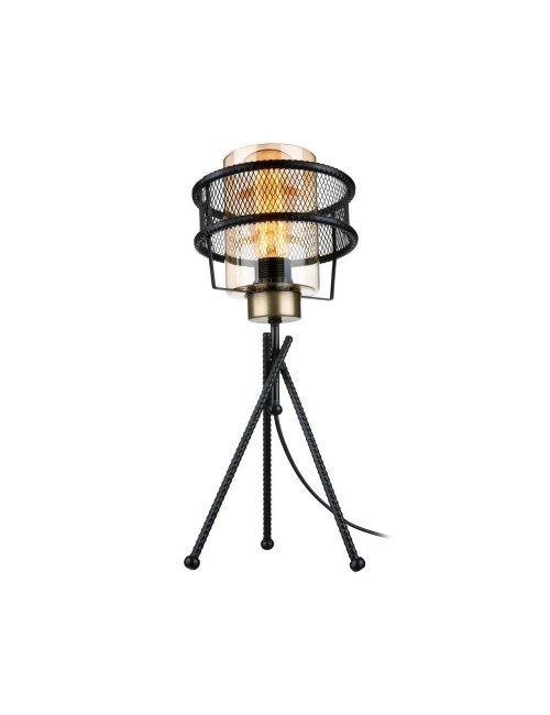 Lampada da Tavolo in Ferro Intrecciato Paralume Vetro Grande Prezzo