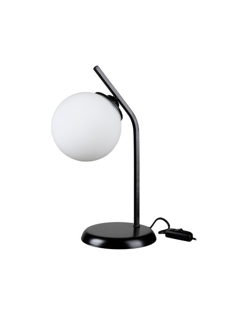 Lampada da Tavolo Metallo Nero e Paralume a Sfera in Vetro Prezzo