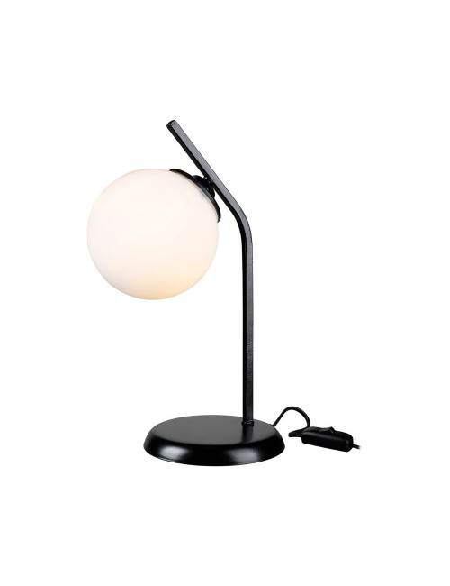 Lampada da Tavolo Metallo Nero e Paralume a Sfera in Vetro Prezzo